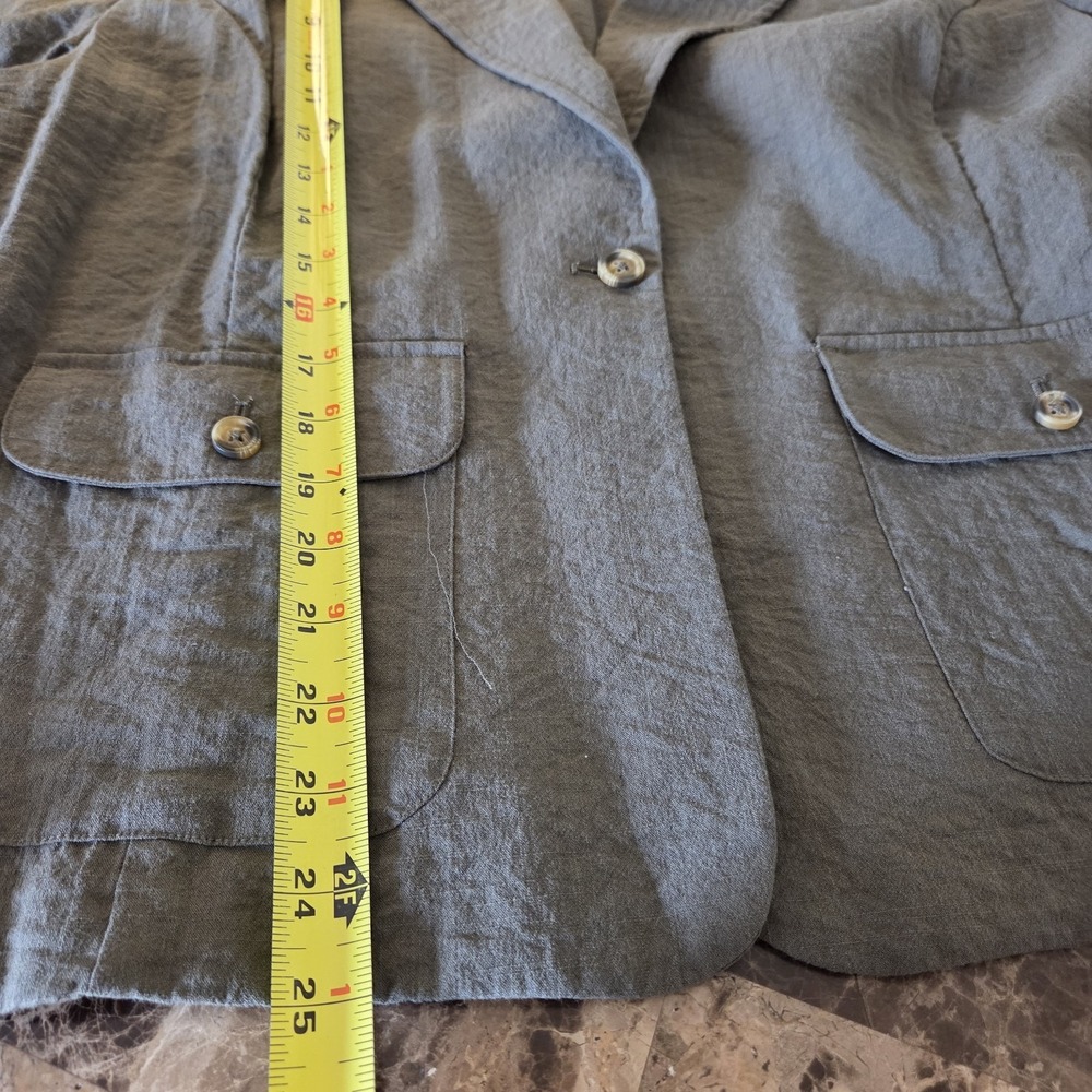 Chico's sz 3 lightweight olive single button blazer jacket XL casual chic - Picture 9 of 13